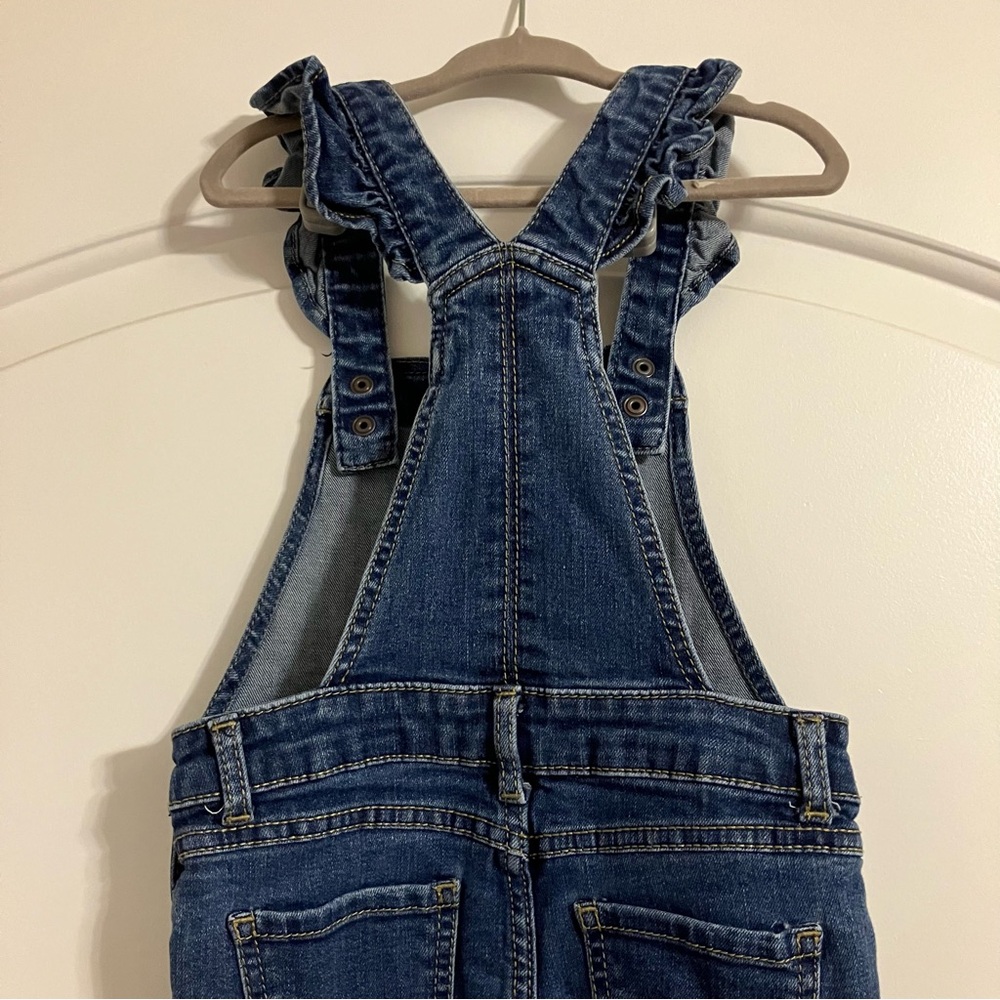 Wonder Nation Girls Denim Overalls Ruffle Details Adjustable Straps Sz 4T - Picture 8 of 11